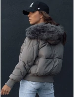 Dámska prešívaná zimná bunda s kožušinou COLDPACK tmavosivá FashionStreet TY4428