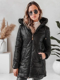 Dámska prešívaná zimná bunda s kapucňou čierna FashionStreet TY5089