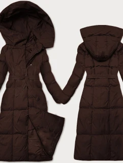 Dámska zimná bunda s opaskom J Style chocolate (5M3227-158)
