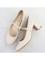 Sergio Leone PB176 Remienkové lodičky na nízkom podpätku v nude farbe Sergio Leone PB176