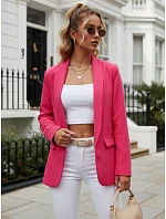 Dámske elegantné sako bez gombíkov fuchsiová FashionStreet PY0149 Dámske elegantné sako bez gombíkov fuchsiová FashionStreet PY0149