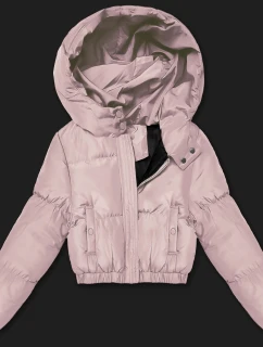 Krátka zimná bunda J Style svetlo ružová (5M3260-46)