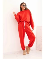 Dámska maslová súprava s voľnou mikinou a nohavicami LOVE red Dámska maslová súprava s voľnou mikinou a nohavicami LOVE red