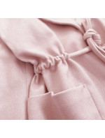 Krátky ružový voľný dámsky kabát (2727)