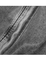 Dlhá čierna dámska džínsová bunda s kapucňou (C122-H)