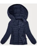 Tmavomodrá dámska prešívaná bunda s kapucňou (16M9103-215) Tmavomodrá dámska prešívaná bunda s kapucňou (16M9103-215)