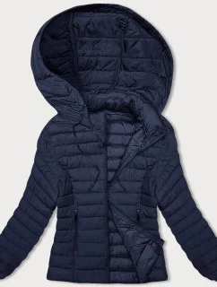 Dámska prešívaná bunda s kapucňou tmavomodrá (16M9103-215)