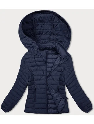Tmavomodrá dámska prešívaná bunda s kapucňou (16M9103-215) Tmavomodrá dámska prešívaná bunda s kapucňou (16M9103-215)