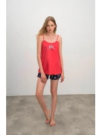 Dámske pyžamo 16325 Červená/tmavo modrá - Vamp Dámske pyžamo 16325 Červená/tmavo modrá - Vamp