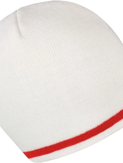 Result Headwear R 368X Pletená čiapka s kontrastnými pruhmi 28.368X biela/červená