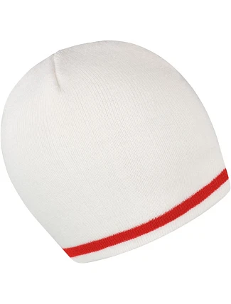 Result Headwear R 368X Pletená čiapka s kontrastnými pruhmi 28.368X biela/červená Result Headwear R 368X Pletená čiapka s kontrastnými pruhmi 28.368X biela/červená