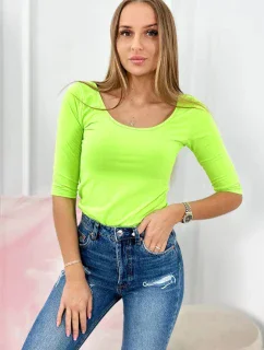 Blúzka s okrúhlym výstrihom zelená neónová