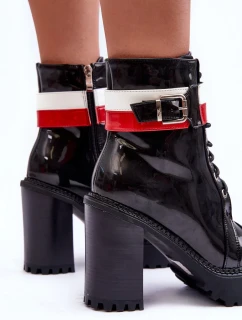 Masivní Kůže Boty Na Sloupku Černé Adrijana