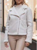 Dámska semišová bunda SOFTSTILL s ovčou kožou biela FashionStreet TY4748z