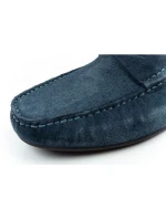 Wrangler Pánske mokasíny Maifield z prírodnej semišovej kože Navy Blue