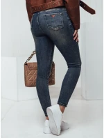 Dámske úzke džínsy SKINNYJEAN nohavice s opaskom námornícka modrá FashionStreet UY2328