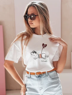 Dámske nadrozmerné tričko so psom CUTE TAIL white FashionStreet RY2904