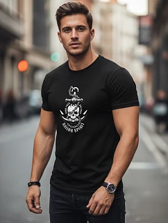 Pánske tričko s potlačou Sailor Spirit čierne FashionStreet NX081R