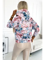 390-3 Klokanka s kapucňou - zlaté šesťuholníky a ružový a modrý mramor