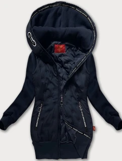 Dámska mikina a bunda LHD, tmavomodrá (AMG-162A)