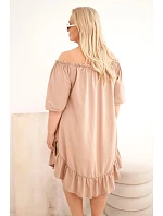 Dámske plus size bavlnené šaty s volánom fango Dámske plus size bavlnené šaty s volánom fango