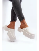 Damskie Klapki Na Masywnej Podeszwie Big Star NN274015 Białe