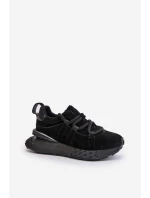 Zamszowe Sneakersy Damskie Na Platformie Z Grubym Sznurowaniem Artiker 54C1464 Czarne