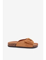 Klapki Damskie Na Korkowej Podeszwie Kokardką Camel Seressa