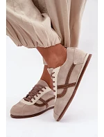 Dámske semišové nízke tenisky Dark Beige Zazoo N1068 Dámske semišové nízke tenisky Dark Beige Zazoo N1068