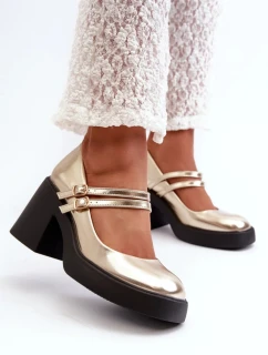 Lodičky na podpätku N381 zlaté - vykročte štýlovo