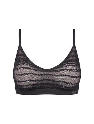 Dámska čipkovaná podprsenka FREE Evolve PU - BLACK - black 0004 - SLOGGI