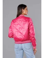 Ružová dámska bunda typu "bomber" (B8123-83)