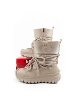 Lee Cooper dámske zimné športové topánky zimné trekkingové zateplené béžové prírodné kožené dámske