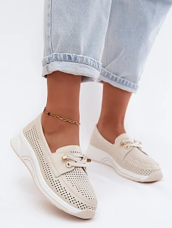 Otvorená obuv z prírodnej kože Artiker 58C0478 Beige
