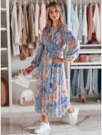 LILOVIE kvetinové maxi šaty jednej veľkosti svetlo modré FashionStreet EY2570