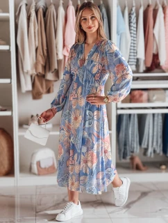 LILOVIE kvetinové maxi šaty jednej veľkosti svetlo modré FashionStreet EY2570
