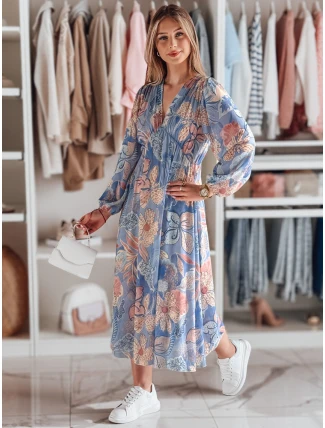 LILOVIE kvetinové maxi šaty jednej veľkosti svetlo modré FashionStreet EY2570