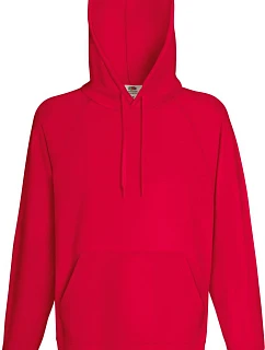 Fruit of the Loom Lightweight Hooded Sweat – Pánska raglánová mikina s kapucňou 16.2140 červená