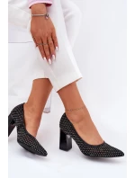 Zdobione Siateczkowe Czółenka Na Słupku Vinceza 62211 Czarne