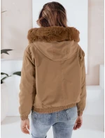 Dámska zimná bunda VESSADA krátka s kožušinou svetlohnedá FashionStreet TY5061 Dámska zimná bunda VESSADA krátka s kožušinou svetlohnedá FashionStreet TY5061