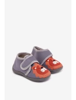 Dětské pantofle na suchý zip šedé Katline