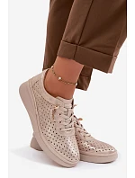 Kožené Ažurové Dámské Polobotky Vinceza 79603 Zlaté Kožené Ažurové Dámské Polobotky Vinceza 79603 Zlaté