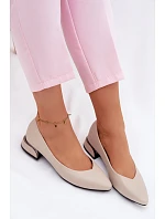 Baleríny Vinceza Béžové na nízkém podpatku