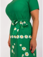 Dámske plus size šaty LK SK 505731.84 Zelené s potlačou - FPrice