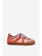Skórzane Sneakersy Damskie Maciejka 06840-18 Pomarańczowe Skórzane Sneakersy Damskie Maciejka 06840-18 Pomarańczowe