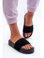 Dámske semišové papuče na platforme Big Star Black Dámske semišové papuče na platforme Big Star Black