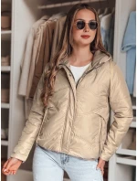 Dámska prechodná prešívaná bunda s kapucňou NIVESSO béžová FashionStreet TY4858