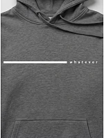 Pánska mikina s kapucňou a potlačou WHATEVER, tmavošedá, FashionStreet NX5128BX Pánska mikina s kapucňou a potlačou WHATEVER, tmavošedá, FashionStreet NX5128BX