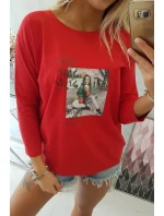 Blúzka s potlačou Star Style červená