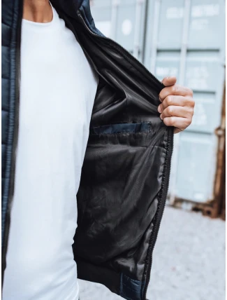 Pánska prechodná bunda prešívaná tmavomodrá FashionStreet TX2822z
